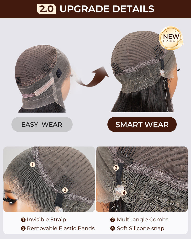 18&quot;=$117 | Arabella 360 Full Lace Glueless Auburn Highlights on Black Hair Body Wave Wig Invisi Drawstring Pull &amp; Go