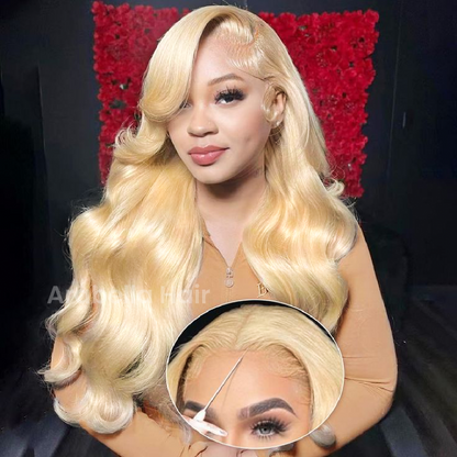 Easily Redyed 613 Silky Straight 6x5 Closure Lace Glueless Mid Part Long Wig 100% Virgin Human Hair