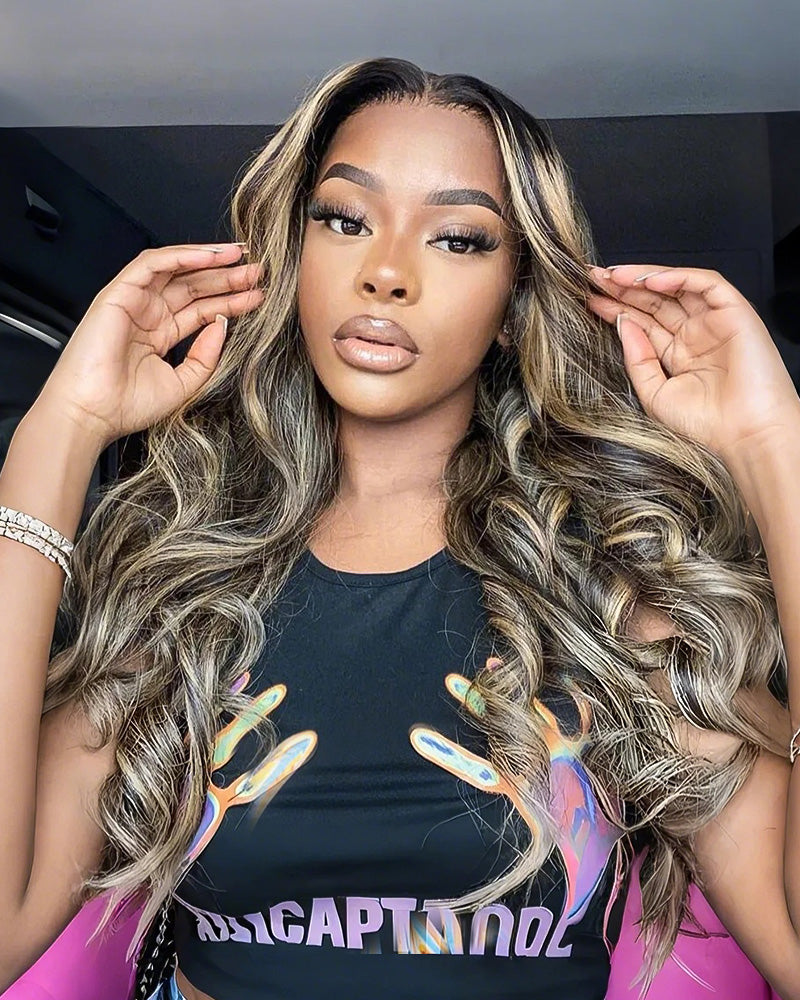 [Flash Sale] Glueless 4x4 Lace Closure Body Wave Balayage Colored Human Hair Wigs