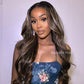 Balayage Highlight Body Wave Human Hair Wig - 6x5/13x4 Lace Front Pre-Plucked Hairline Free Part