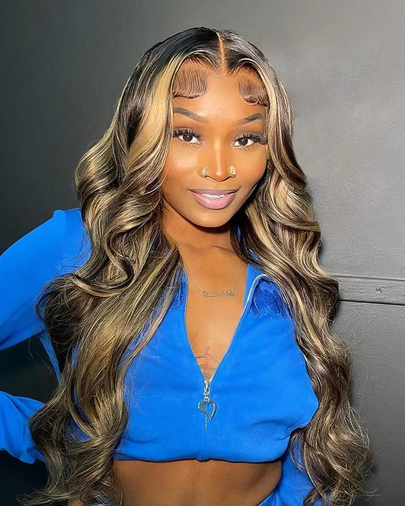 [Clearance Sale] 5x5 Glueless Lace Body Wave Balayage Colored Human Hair Wigs