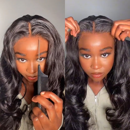 Easy-Wear Body Wave Glueless 13x4 Lace Wig Breathable Cap &amp; Bleached Knots Human Hair