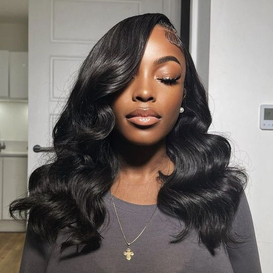 Glueless Blowout In Wavy Natural Black Pre-Cut Pre-Bleached Knots Easy-Wear Human Hair Wigs