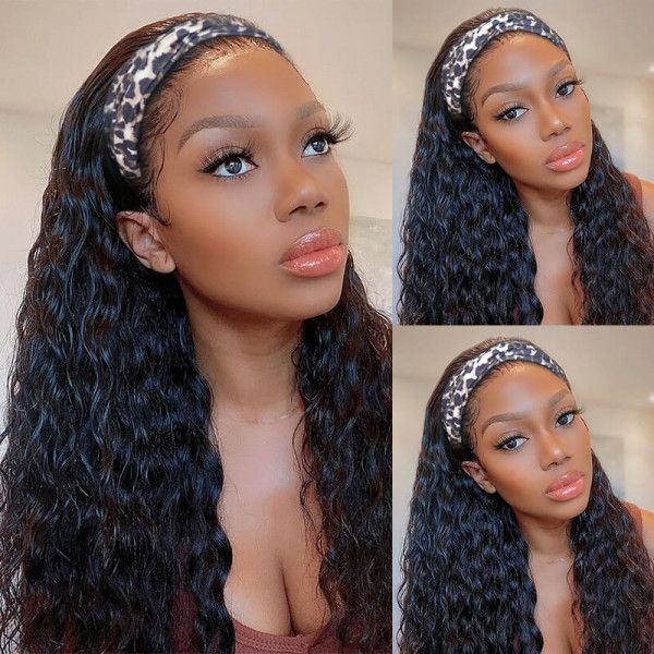 Headband Easy Wear Glueless Wig for Beginners - Natural Black Human Hair Protective Style