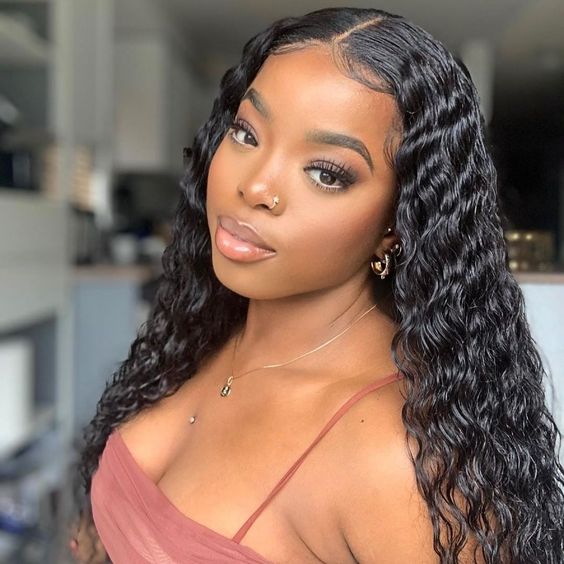 [Flash Sale] 5x5 Glueless Lace Deep Wave Wig Natural Black Human Hair Wigs