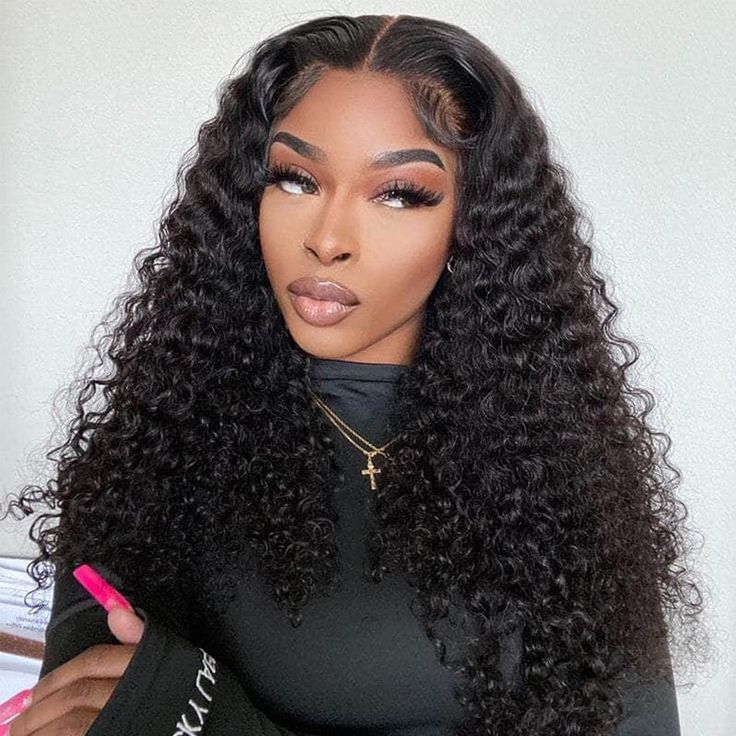 [Flash Sale] 5x5 Glueless Lace Deep Wave Wig Natural Black Human Hair Wigs