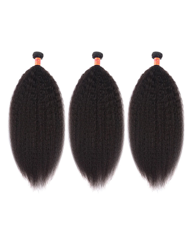 {12A 3Pcs} Yaki Straight 3 Bundles/Pack Human Virgin Hair Extensions