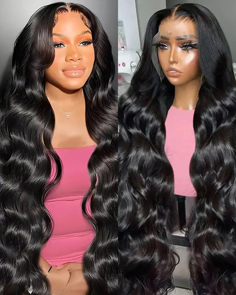 13x6 Lace Frontal Body Wave Natural Black Human Hair Wig - Arabella Hair