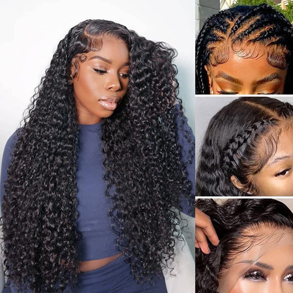 13x4 Glueless Lace Front Jerry Curly Easy-Wear Upgrade HD Lace Natural Black Human Hair Wig Beginner-Friendly