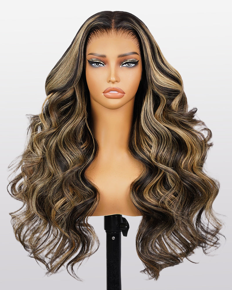 【$299 = 2 WIGS】Arabella 13x6 Three-Go™ Balayage Highlight Glueless Wig Body Wave With Drawstring 100% Human Hair Wig 22