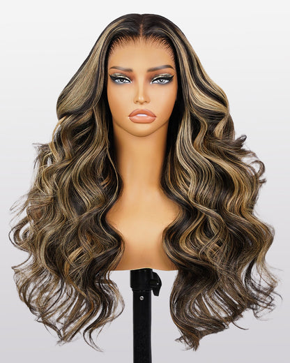 【$299 = 2 WIGS】Arabella 13x6 Three-Go™ Balayage Highlight Glueless Wig Body Wave With Drawstring 100% Human Hair Wig 22
