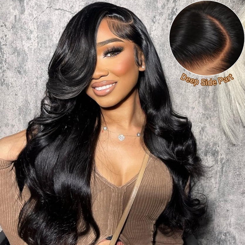 Easy-Wear Body Wave Glueless 13x4 Lace Wig Breathable Cap &amp; Bleached Knots Human Hair