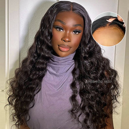 13x6 Lace Frontal Loose Wave Natural Black Human Hair Wig - Arabella Hair