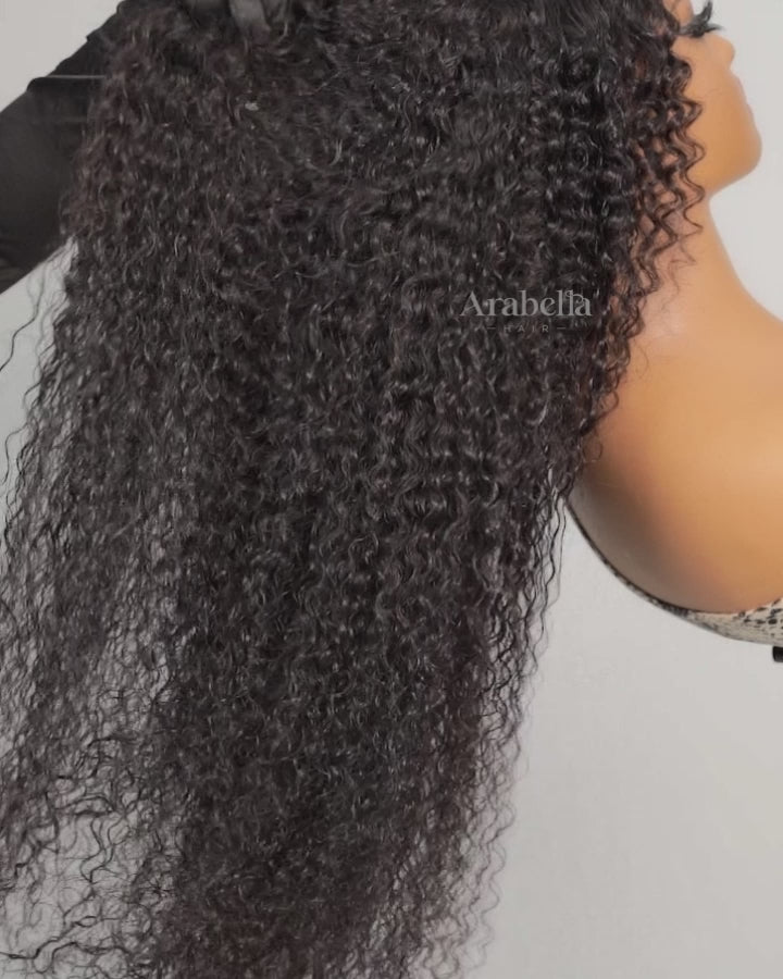 Arabella 13x6 Three-Go™ Glueless Wig Jerry Curly With Drawstring Natural Black 100% Human Hair Wig
