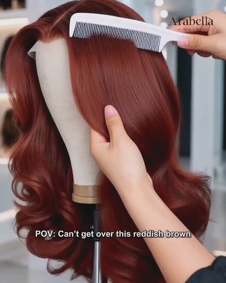 Arabella 13x6 Three-Go™ Reddish Brown Glueless Wig Straight With Drawstring 100% Human Hair Wig