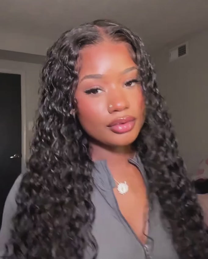 Arabella 13x6 Three-Go™ Glueless Wig Jerry Curly With Drawstring Natural Black 100% Human Hair Wig