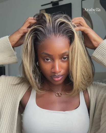 Arabella Zerowear™ 13x6 Invisible HD Lace Glueless Wig Bohemian Curl With Drawstring Natural Black 100% Human Hair Wig