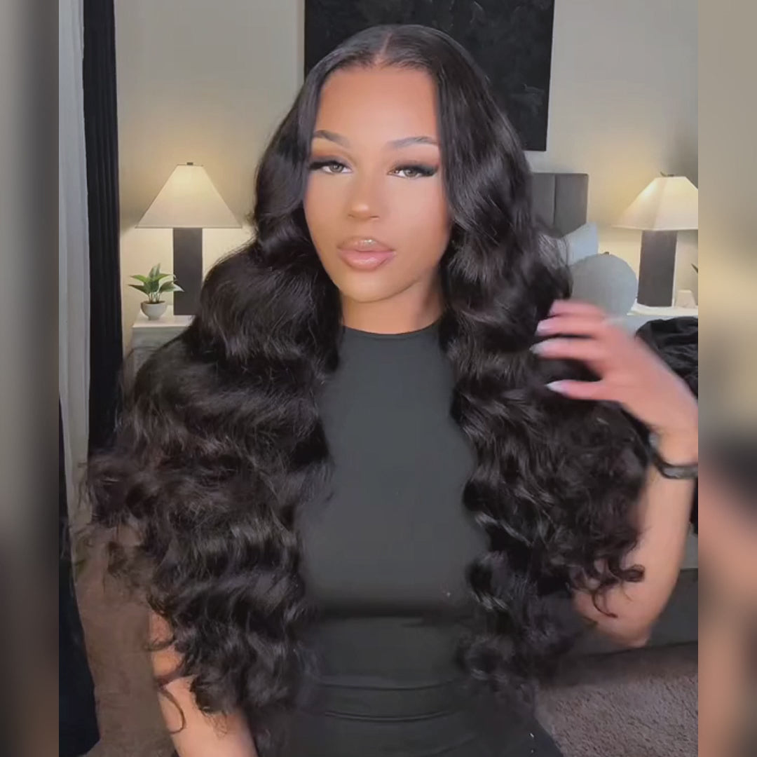 13x4 Breathable Cap Lace Frontal Wig | Loose Wave Ear-to-ear Glueless Lace Pre-Bleached Knots Human Hair