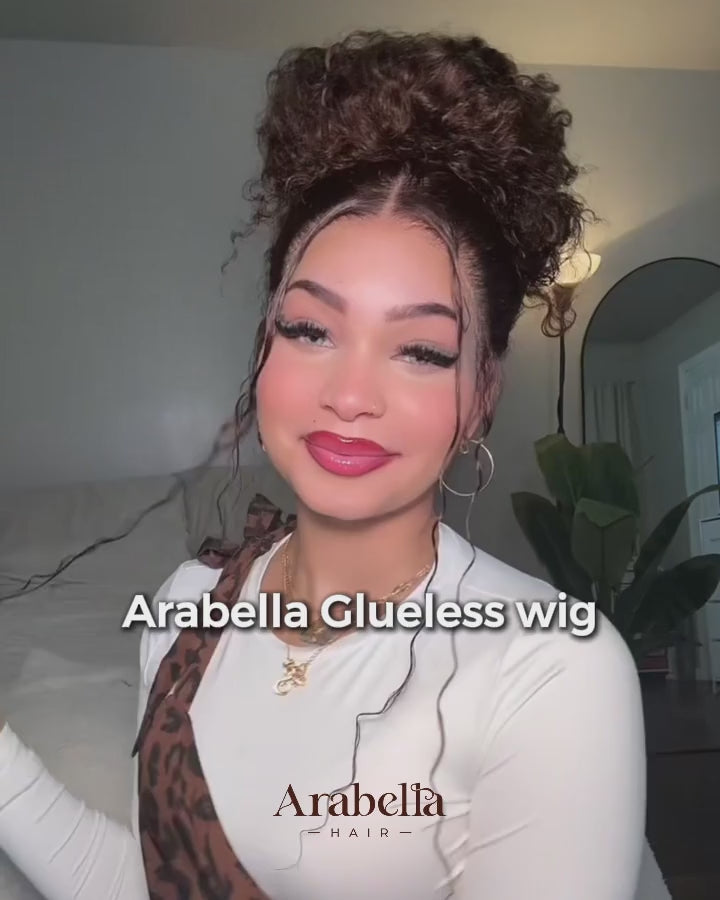 arabella brown water wave human hair wig glueless install tutorial video and styling guide