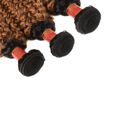 Virgin Ombre T1b/30 Colored Bundles Jerry Curly 3 Bundles Human Hair - arabellahair.com