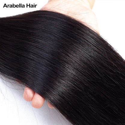 Human hair wig {15A 3Pcs} Double Drawn Straight Full End  Unprocessed Natural Black 3 Bundles/pack Human Hair Extensions - arabellahair.com