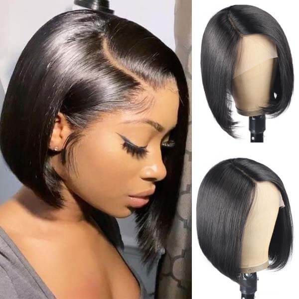 15A Grade Human Hair 210% Density Straight Bob Wigs 13*6 Lace Frontal Wig With Baby Hair - arabellahair.com