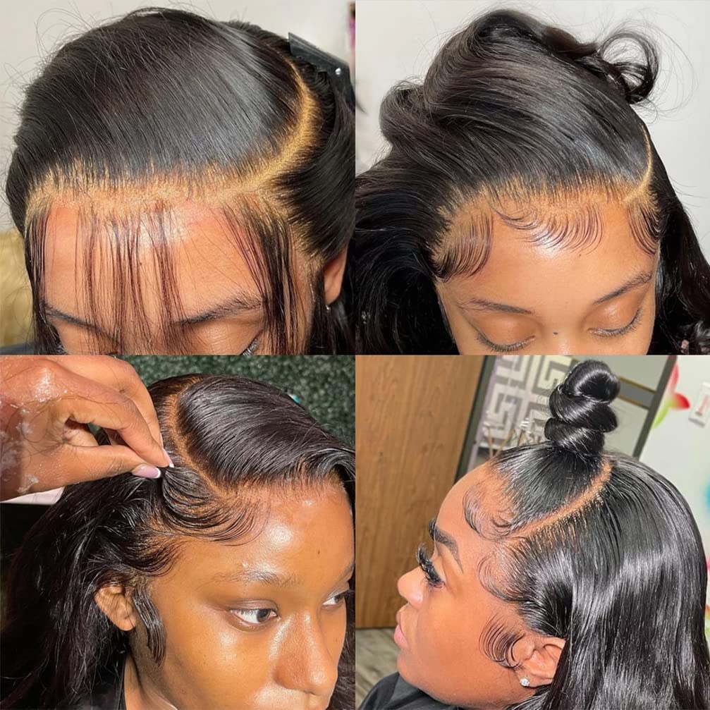 16&quot;=$117 | Arabella 13x6 Frontal Lace Deep Wave Wig Invisible Knots Natural Black Realistic Hairline
