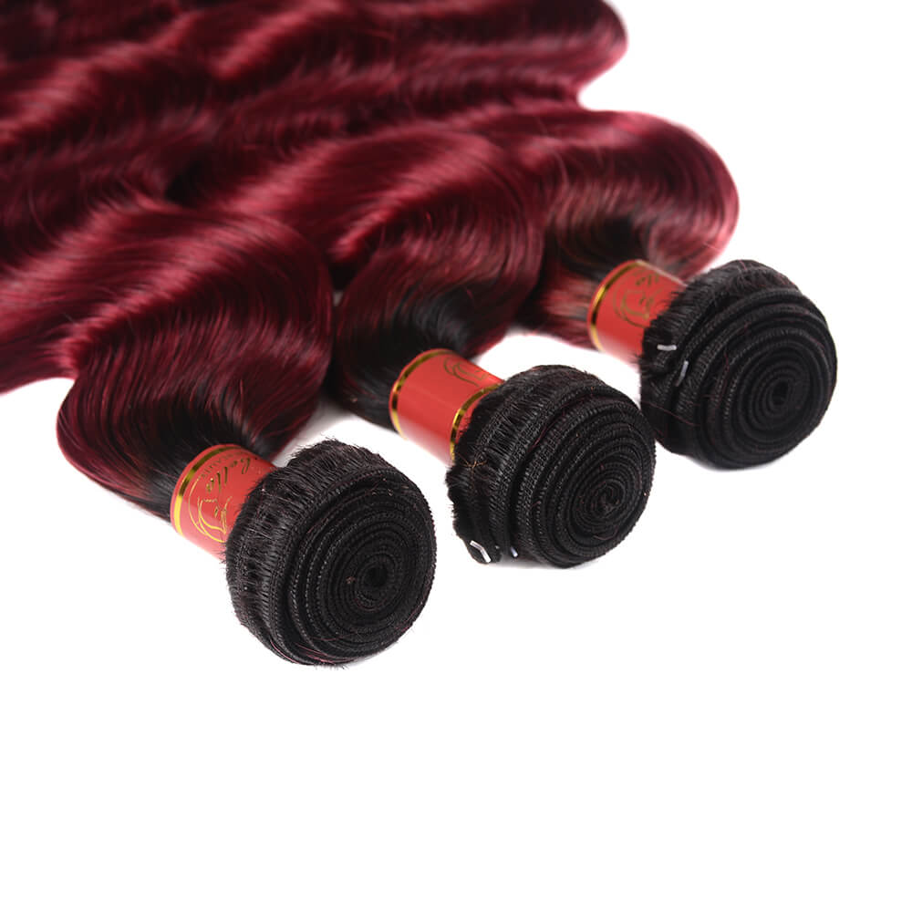 Ombre T1b/99J Body Wave 3 Bundles/pack - arabellahair.com