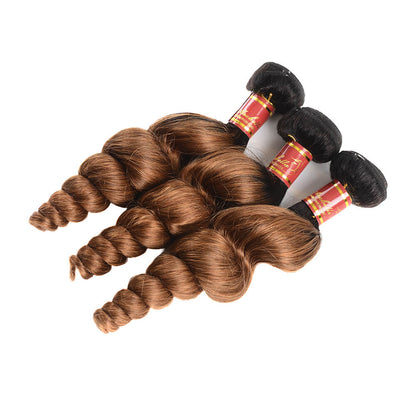 Brazilian Virgin Ombre T1b/30 Loose Wave 3 Bundles/pack - arabellahair.com