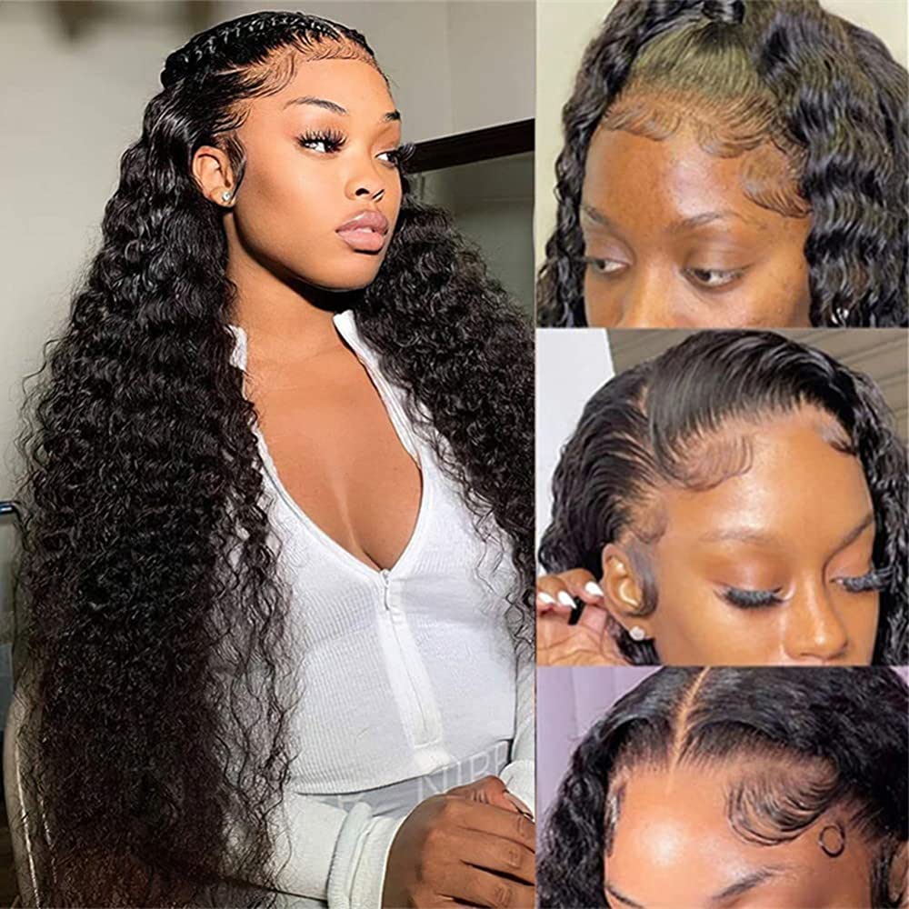 18&quot;=$141 | Arabella 360 Full Lace Glueless Jerry Curly Wig Invisi Drawstring Natural Black Pull &amp; Go