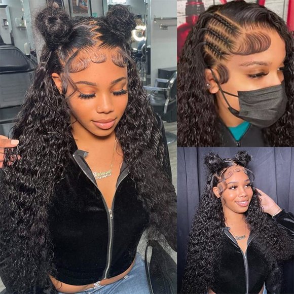 18&quot;=$141 | Arabella 360 Full Lace Glueless Jerry Curly Wig Invisi Drawstring Natural Black Pull &amp; Go