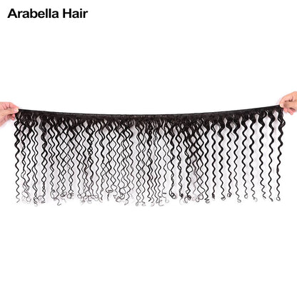 Human hair wig {15A 3Pcs}Water Wave Double Drawn Full End  Unprocessed Hair Natural Black 3 Bundles/pack - arabellahair.com