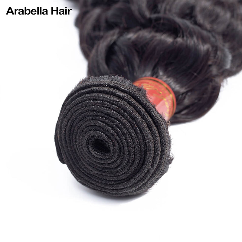 Human hair wig {12A 3Pcs+Closure} Brazilian Water Wave 3 Bundles Hair Weft With 4x4 Lace Closure - arabellahair.com