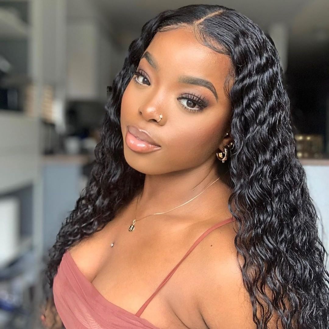 HD Lace Double Drawn 15A Full End Deep Wave Human Hair Wig Lace Frontal Wig With Baby Hair 210% Density - arabellahair.com